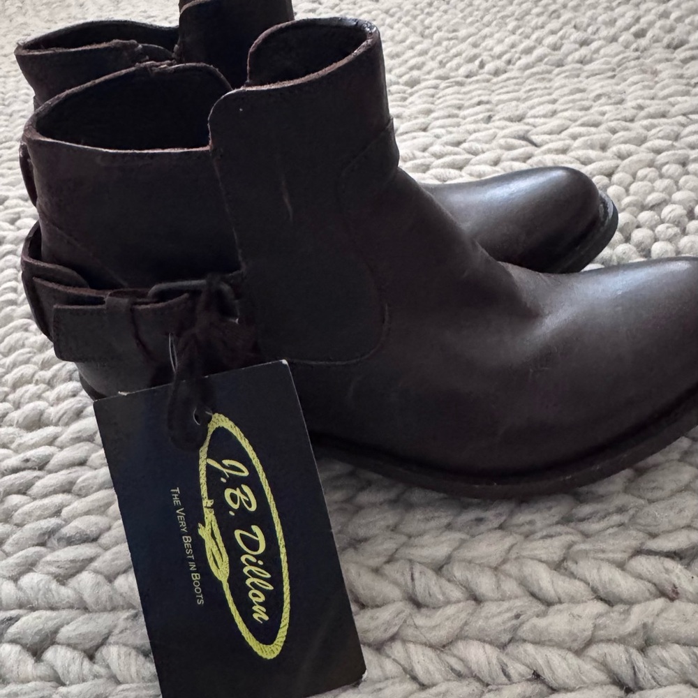 J.B. Dillon Women's Brown Leather Cowboy Booties NWT
